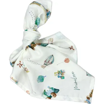 Hračka pro nejmenší Mimilove Bambusový muchláček Vláčky White