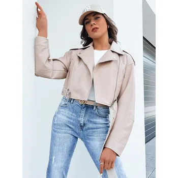 Dámská cargo bunda Dámská kožená bunda DSTREET BADEN BÉŽOVÁ M