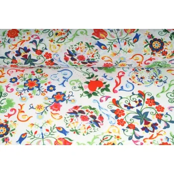 Plátno bavlněné, vzor folklór 2., metráž, látka
