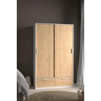 Šatní skříň Skříň Lincoln 2D2S bílá/jackson hickory