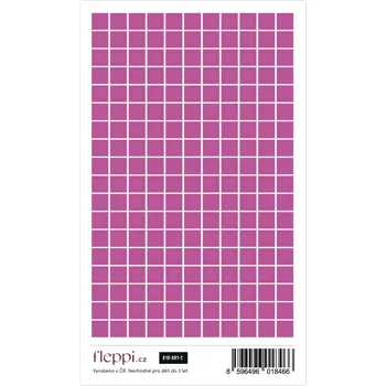 samolepka Fleppi Color coding kolekce | fialovorůžová – čtverečky