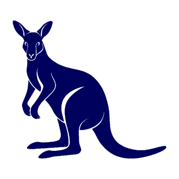 Samolepící dekorace Klokan 005 levá (23 - tmavě modrá) SAMOLEPKA NA AUTO, NÁLEPKA, FÓLIE, POLEP, TUNING, VLASTNÍ TEXT, TISK, AUTOSAMOLEPKY.cz, POLEPY, OBRÁZEK, LOGO, 3D STICKERS