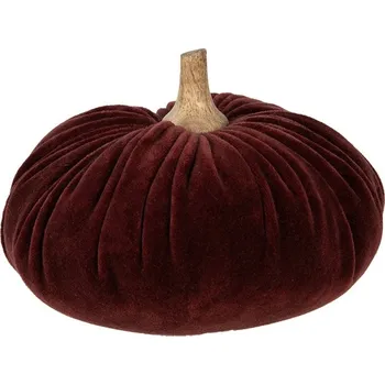 Bytová dekorace Vínová sametová dekorace dýně Pumpkin XL - Ø 20*14 cm