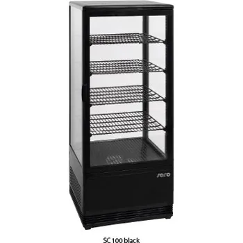 Chladicí vitrína cukrářská, čtyřstranně prosklená • SC 100 SCHWARZ (330-1013)
