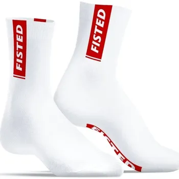 SneakXX Stripe FISTED, bílé bavlněné ponožky