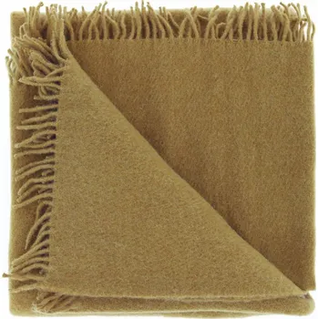 Přehoz na lůžko Vlněný pléd s třásněmi Yorick karamelový hnědá