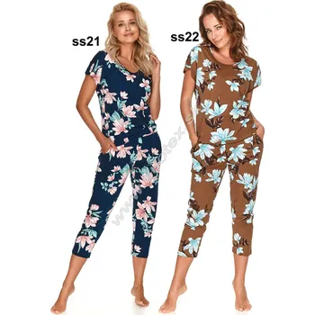 Dámské pyžamo TARO Dámské pyžamo Larysa2680 Barva: ss22-hnedá, Velikost: M