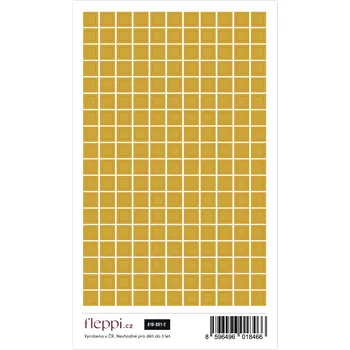 samolepka Fleppi Color coding kolekce | zlatá – čtverečky