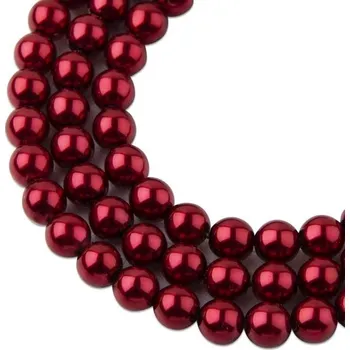 Korálek Manumi české voskové perle 6 mm bordo