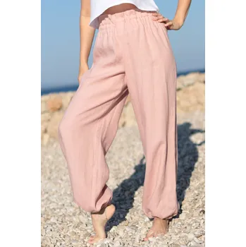 Dámské kalhoty Lotika České lněné harémky zeštíhlující 1014249