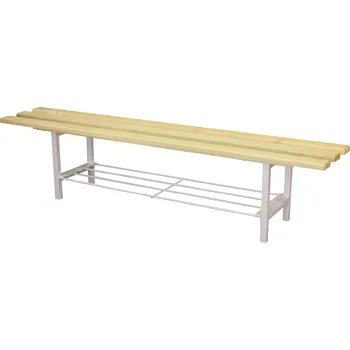 RL 200 lavice šatní, sedák dřevo, konstrukce šedá