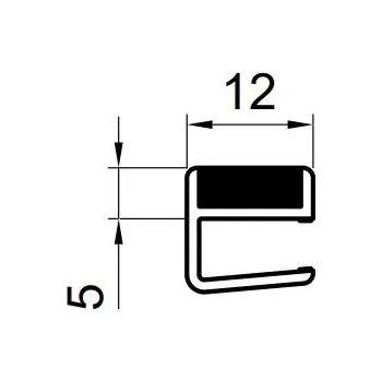 Vodorovné magnetické těsnění na 6 mm skla, pro Divera 82010.KD.1000