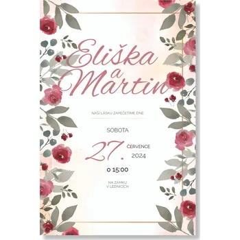 Party nádobí Personal Oznámení - Vintage Rose Zvolte množství: od 11 ks do 30 ks