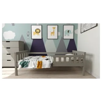 Dětská postel Postel FRED z masivu borovice 180x80 cm - ŠEDÁ + rošt ZDARMA