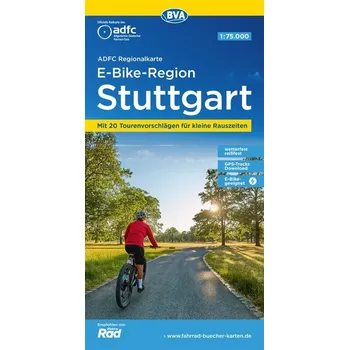 ADFC-Regionalkarte E-Bike-Region Stuttgart, 1:75.000, mit Tagestourenvorschlägen, reiß- und wetterfest, GPS-Tracks Download - Allgemeiner Deutscher Fahrrad-Club e.V. (ADFC)