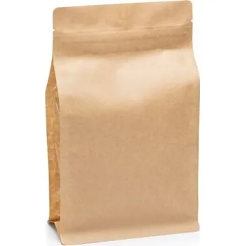 Sáček na potraviny Sáček s plochým dnem | ZIP | kraft papír s bočním okénkem obsah 300ml (110 x 185 + 55 mm)
