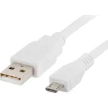 NATEC LANBERG Micro USB (M) na USB-A (M) 2.0 kabel 1m, bílý CA-USBM-10CC-0010-W