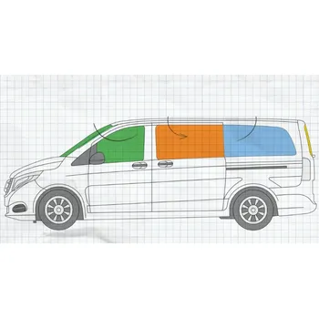 Plachta na motorové vozidlo Konig Sluneční clony Mercedes-Benz Vito 2003-2015 Varianta: 3. řada pravá XXL ( 113 x 43 cm)