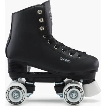 Kolečkové brusle OXELO Kolečkové brusle QUAD 100 na umělecké bruslení černé 37 ČERNÁ
