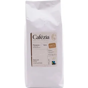 Káva Cafézia DARK ROAST zrnková tmavě pražená biokáva, 1000 g