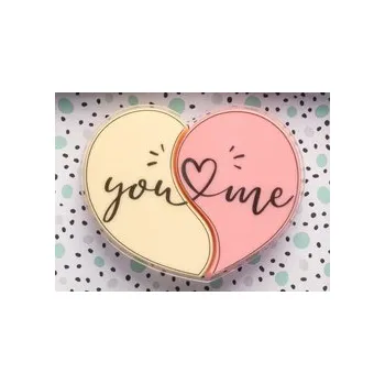 Cukrovinka Čokoládová dekorace - SRDÍČKO (you + me)