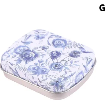 Úložný box Malá plechová krabička s víkem na drobnosti | cestovní krabička - G