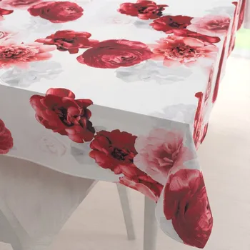 ubrus Dekorační obdélníkový ubrus PM-017 Velké červené květy 50x100 cm