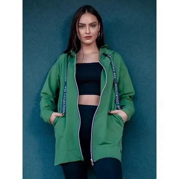Dámská mikina Dámská mikina s kapucí VSB SOPHIA zelená na zip, VELIKOST XXS/XS