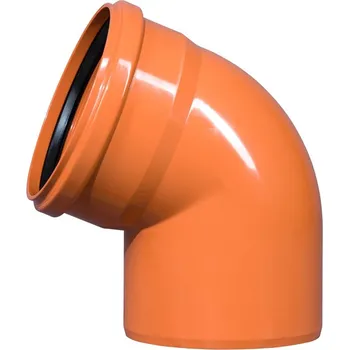 Kanalizační potrubí Koleno kanalizační Wavin PVC-U KGB 67°, DN 200, oranžová