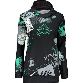 Dámská mikina Dámská mikina premium ALTISPORT VOJ/ALW009MI01 ČERNÁ/TYRKYSOVÁ S