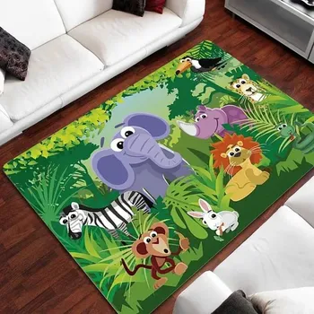Koberec Dětský hrací protiskluzový koberec do pokoje | zvířata - 13,100 x 150 cm 39 x 59 palců
