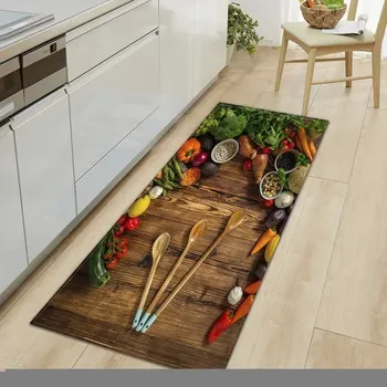 Koberec Kuchyňský protiskluzový koberec s 3D potiskem jahod - 19,160 x 200 cm 63 x 79 palců