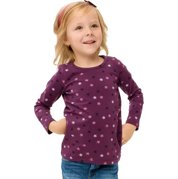 Dívčí tričko Dívčí tričko s dlouhým rukávem Hvězdy - fialová 122