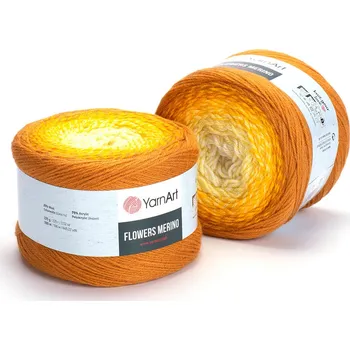 Příze Yarn Art příze Flowers Merino 552 smetanová, odstíny žluté, tmavá hořčicová