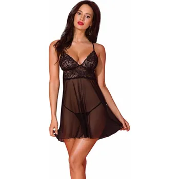 Dámská erotická košilka Košilka Avanua Leslie Chemise Barva: Černá, Velikost: 2XL/3XL