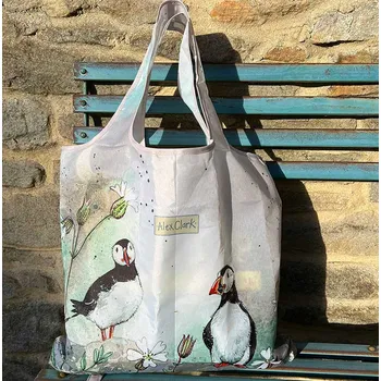 Nákupní taška Skládací taška Alex Clark - Puffins (Nákupní taška Papuchalkové)