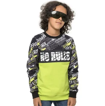 Chlapecká mikina Chlapecká mikina Extreme No Rules - černá/limetková 158