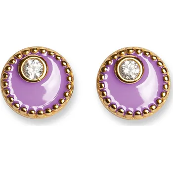 Náušnice Oliver Weber Pozlacené náušnice s fialovým smaltem Meliora 62258G VIO + 2 měsíce na vrácení zboží