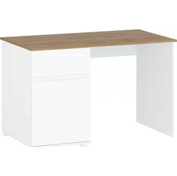 Jídelní stůl PC stůl VILGO 1D1S/120 - bílý lesk/dub wotan - SLEVA 3% s kodem radost25