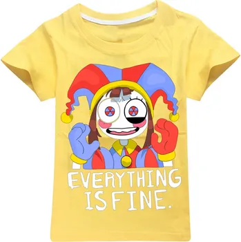 Dívčí tričko The Amazing Digital Circus TRIČKO s potiskem na motivy populárního seriálu "The Amazing Digital Circus" - různé barvy Barva: Žlutá, Velikost: 100 cm