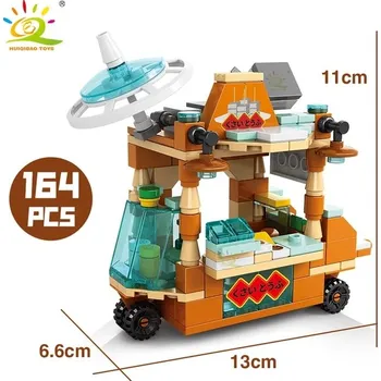 ostatní stavebnice Stavebnice krámek s jídlem a zmrzlinovým autem | styl lego - 01 bez krabice