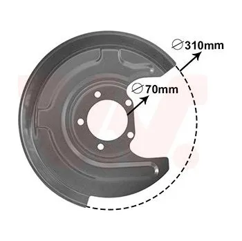 Brzdový kotouč Ochranný plech proti rozstřikování, brzdový kotouč VAN WEZEL 0315374