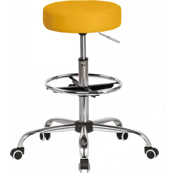 LZ 21SP EXT židle lékařská, HR sedák, kříž chrom, kruh pro nohy, ekokůže žlutá