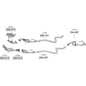 Střední díl výfuku střední tlumič Euro 5 Bosal 285-427