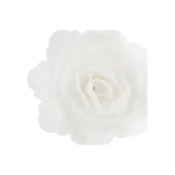 Jedlá dekorace na dort Oplatková velká čínská růže - bílá pr. 5,5 cm balení po 15 ks 320115