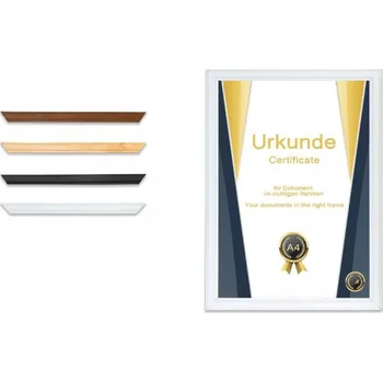 Rám na obraz Dřevěný fotorámeček A4 černý HR-91U kph