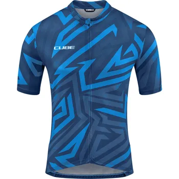 cyklistický dres Cube dres ATX FULL ZIP CMPT S/S blue - XXL