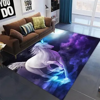 Koberec Koberec do dětského pokoje s 3D potiskem koně - 8,160 x 200 cm 63 x 79 palců