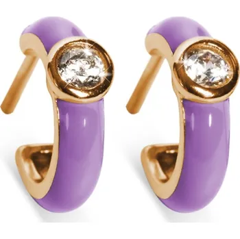 Náušnice Oliver Weber Pozlacené kruhy s fialovým smaltem Apricus 62259G VIO + 2 měsíce na vrácení zboží