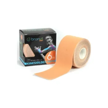 Tejpovací páska Kineziologická tejpovací páska BronVit classic 5 cm x 6m Barva: béžová